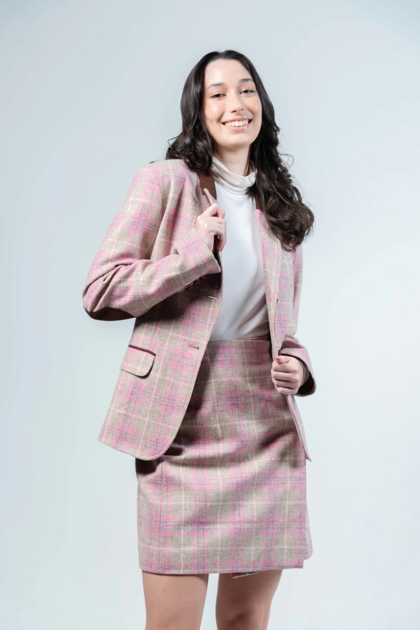 Hartwell LILIAN Pure Wool Pink Check Blazer